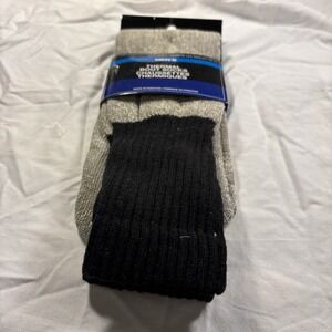 Mens Boot Socks Black And Gray 1 PAIR Fits Sizes 10 - 13. Brand New